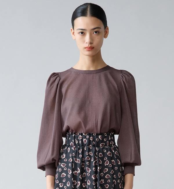 TIARA「グロッシーシアーカーディガン」|カーディガン|ブラウン