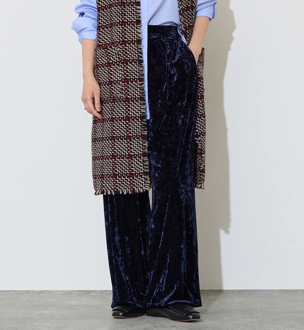 Liesse「クラッシュベロアワイドパンツ」|その他|ネイビー