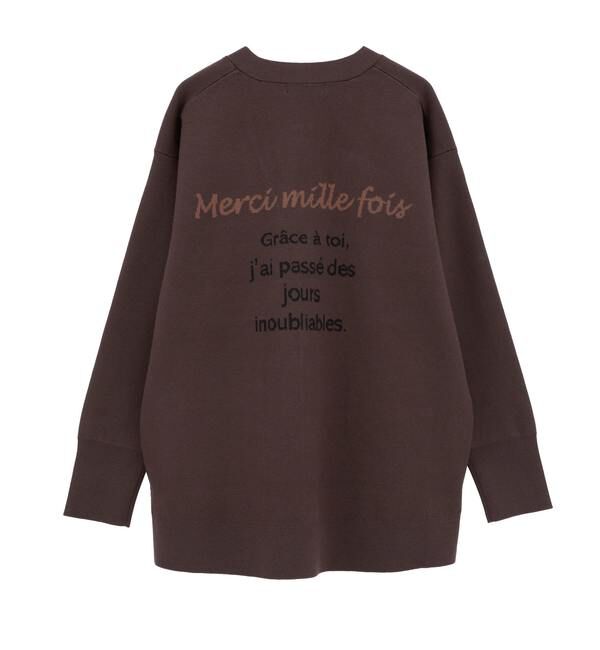 Liesse「バックメッセージカーディガン」|カーディガン|