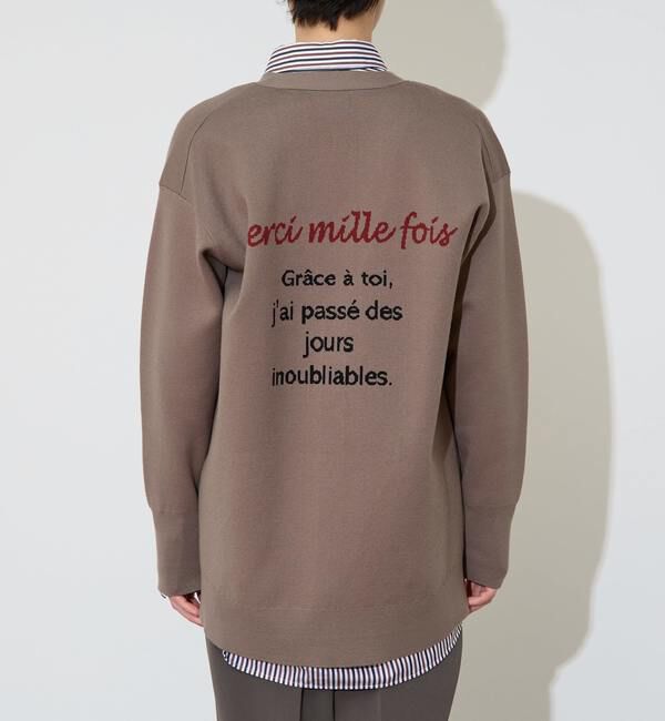 Liesse「バックメッセージカーディガン」|カーディガン|