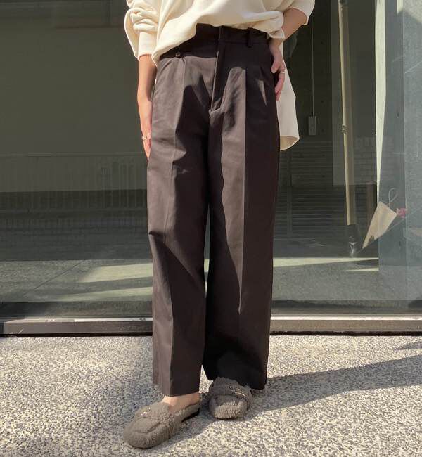 A_「【THE FLATS（ザ フラッツ）】フロントタックストレートパンツ」|その他|ブラウン