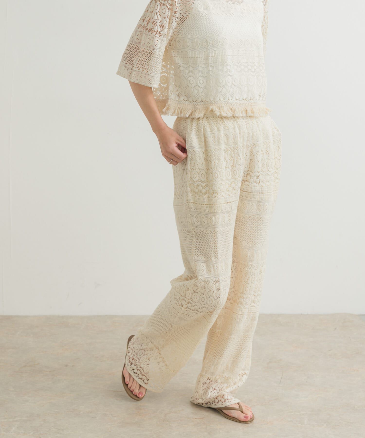 URBAN RESEARCH DOORS「『別注』olu&rsquo;ment&times;DOORS　かぎ編みレースパンツ」|その他|