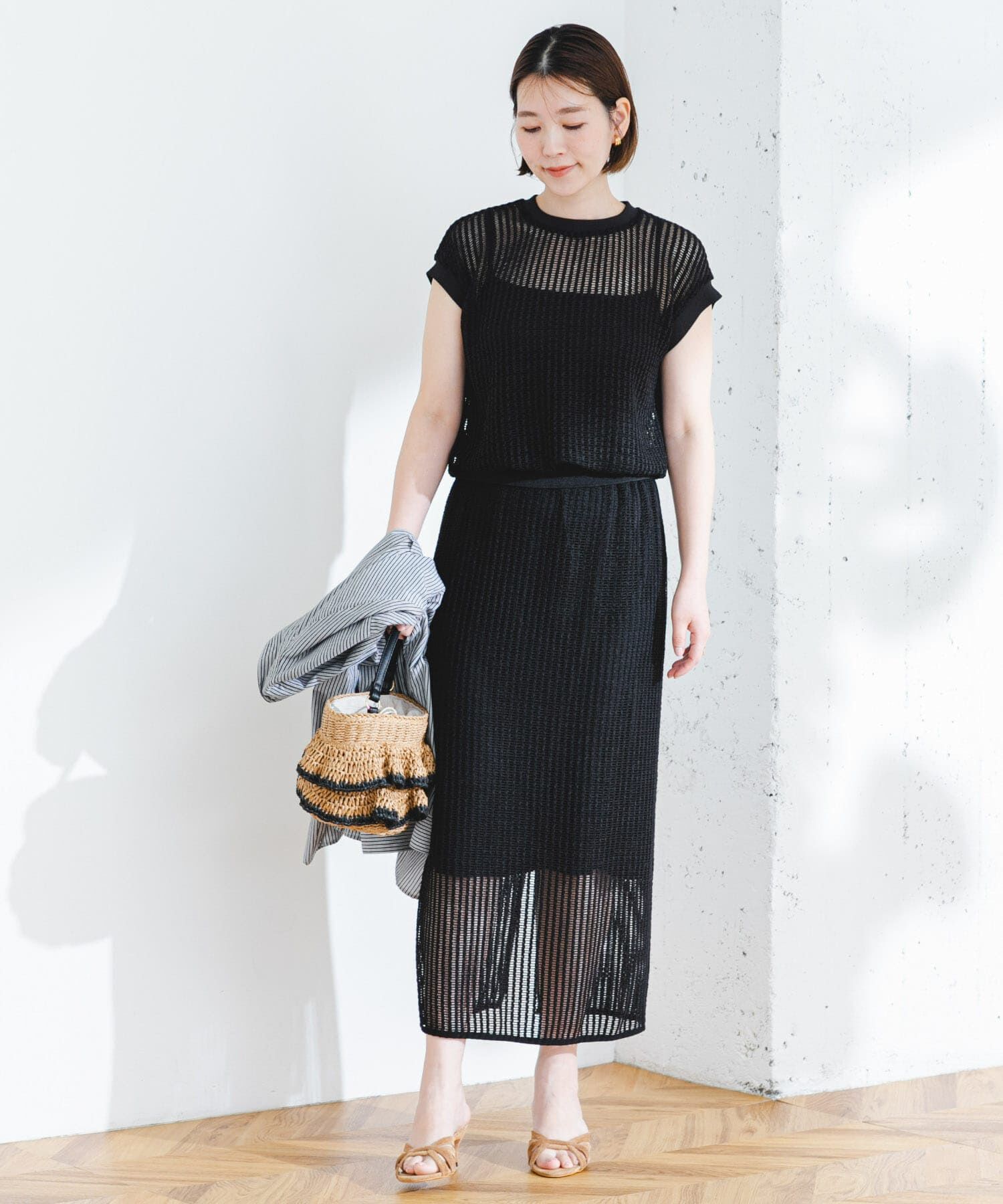 URBAN RESEARCH ROSSO「『セットアップ対応』F by ROSSO　メッシュプルオーバー+ロングスカート」|その他|