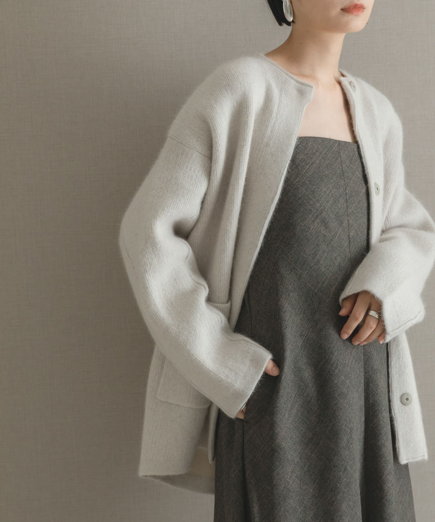 URBAN RESEARCH ROSSO「エアリーニットジャケット」|カーディガン|