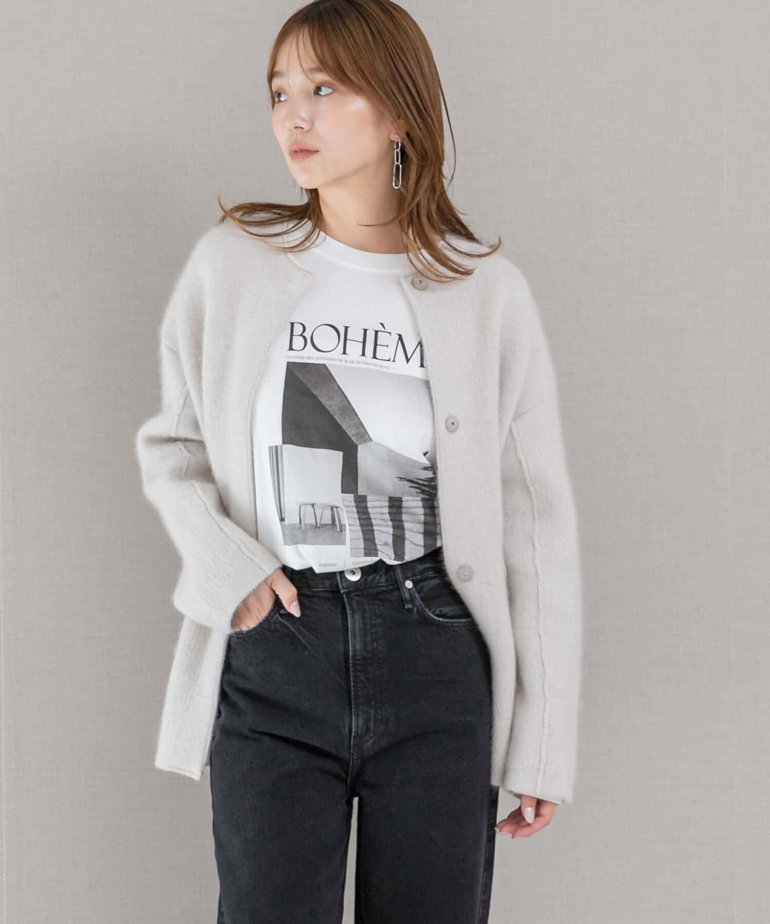 URBAN RESEARCH ROSSO「エアリーニットジャケット」|カーディガン|