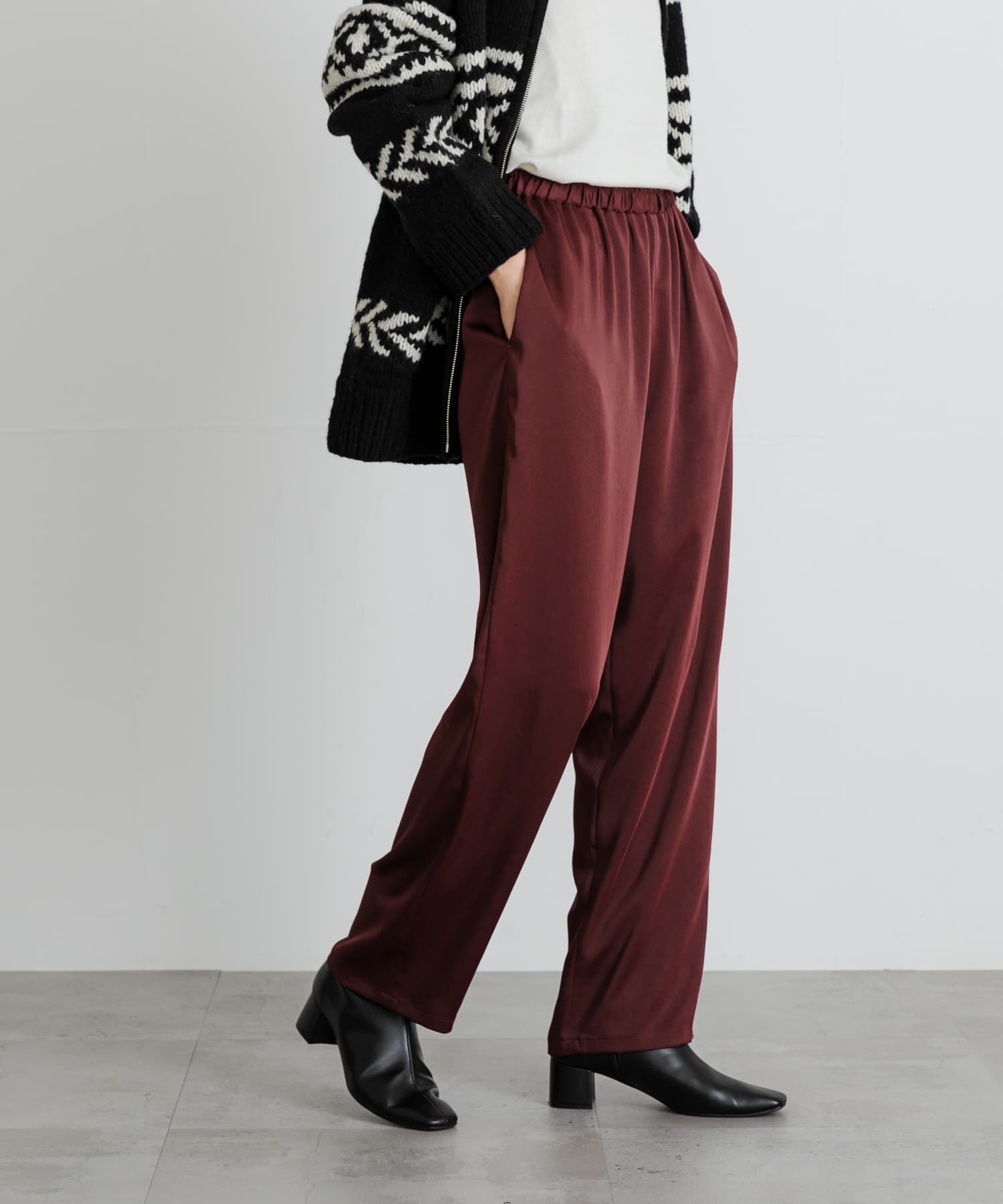 URBAN RESEARCH「サテンイージーパンツ」|その他|ボルドー