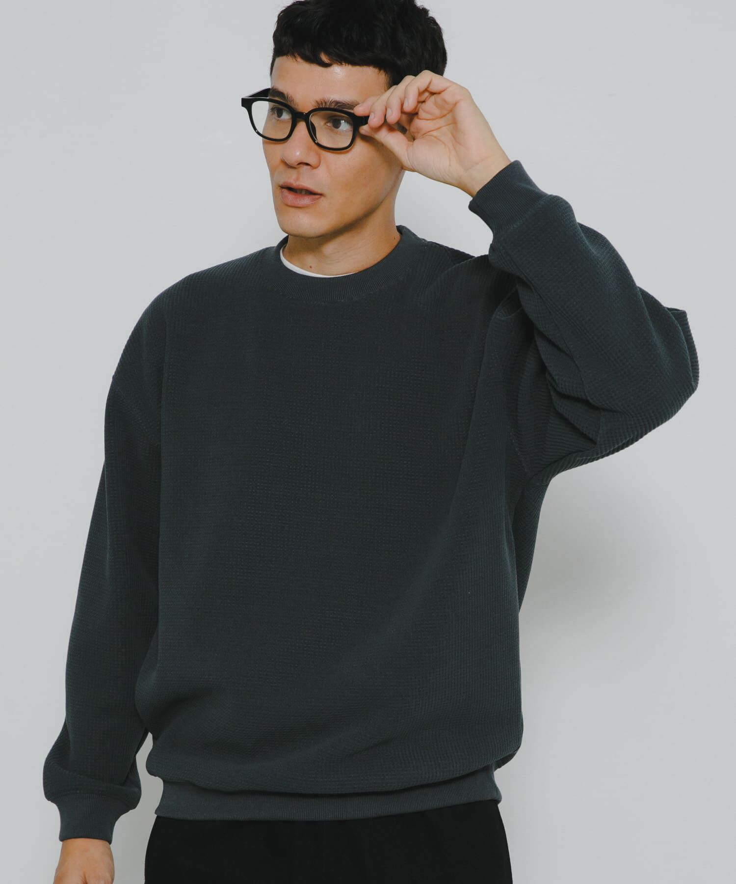 Sonny Label 「裏起毛ワッフルリラックスフィットプルオーバー」|Tシャツ・カットソー|