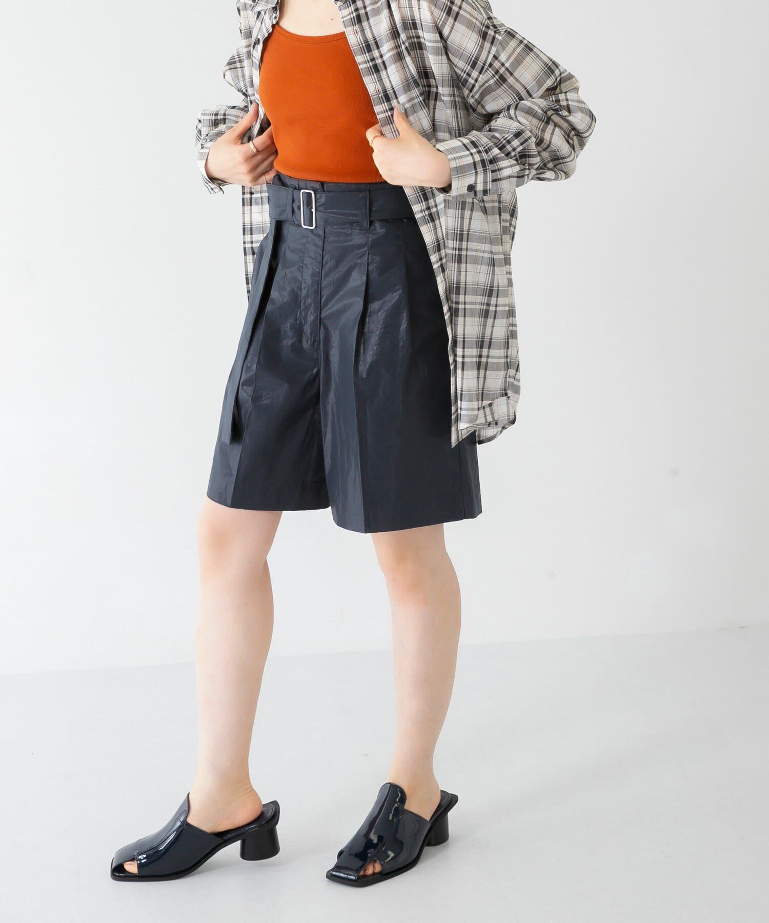  「ベルテッドコーティングハーフパンツ」|その他|