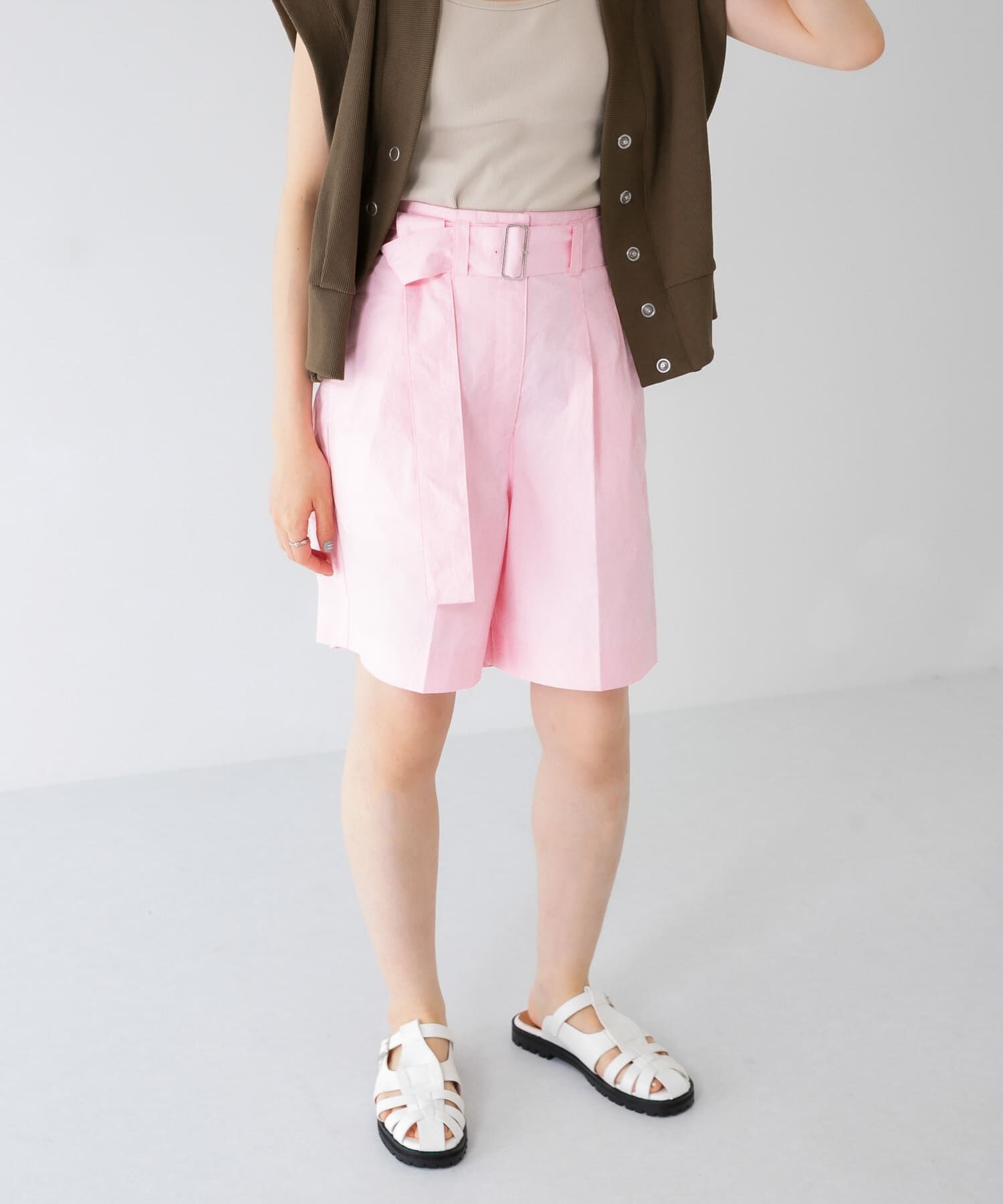  「ベルテッドコーティングハーフパンツ」|その他|