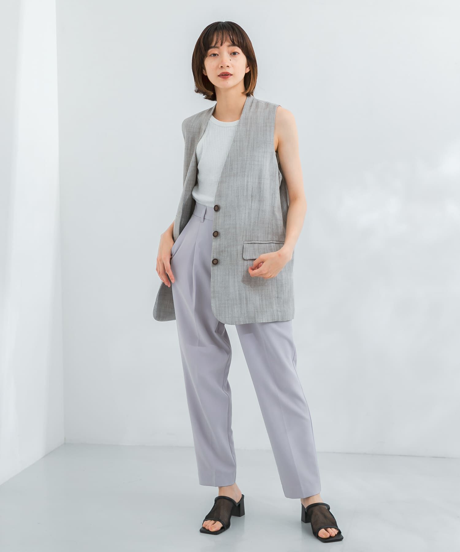  「illi　ワンタックスリムテーパードパンツ」|その他|