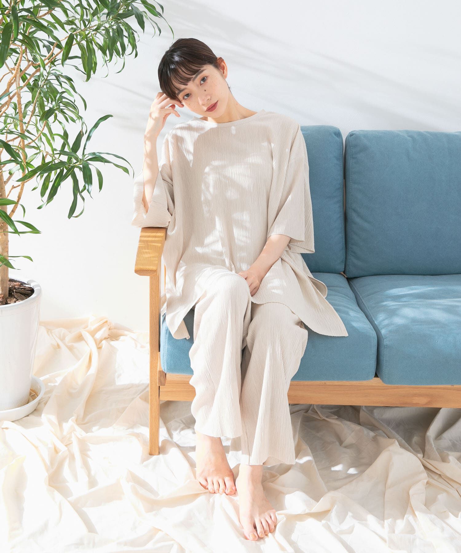  「コットンタッチプリーツパンツ」|その他|