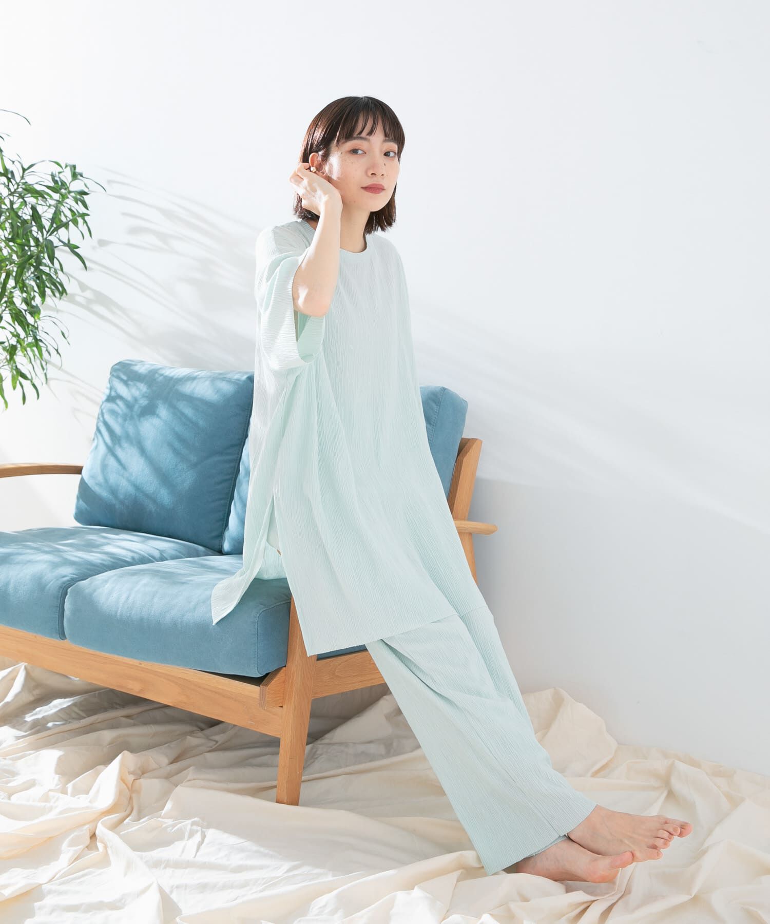  「コットンタッチプリーツパンツ」|その他|