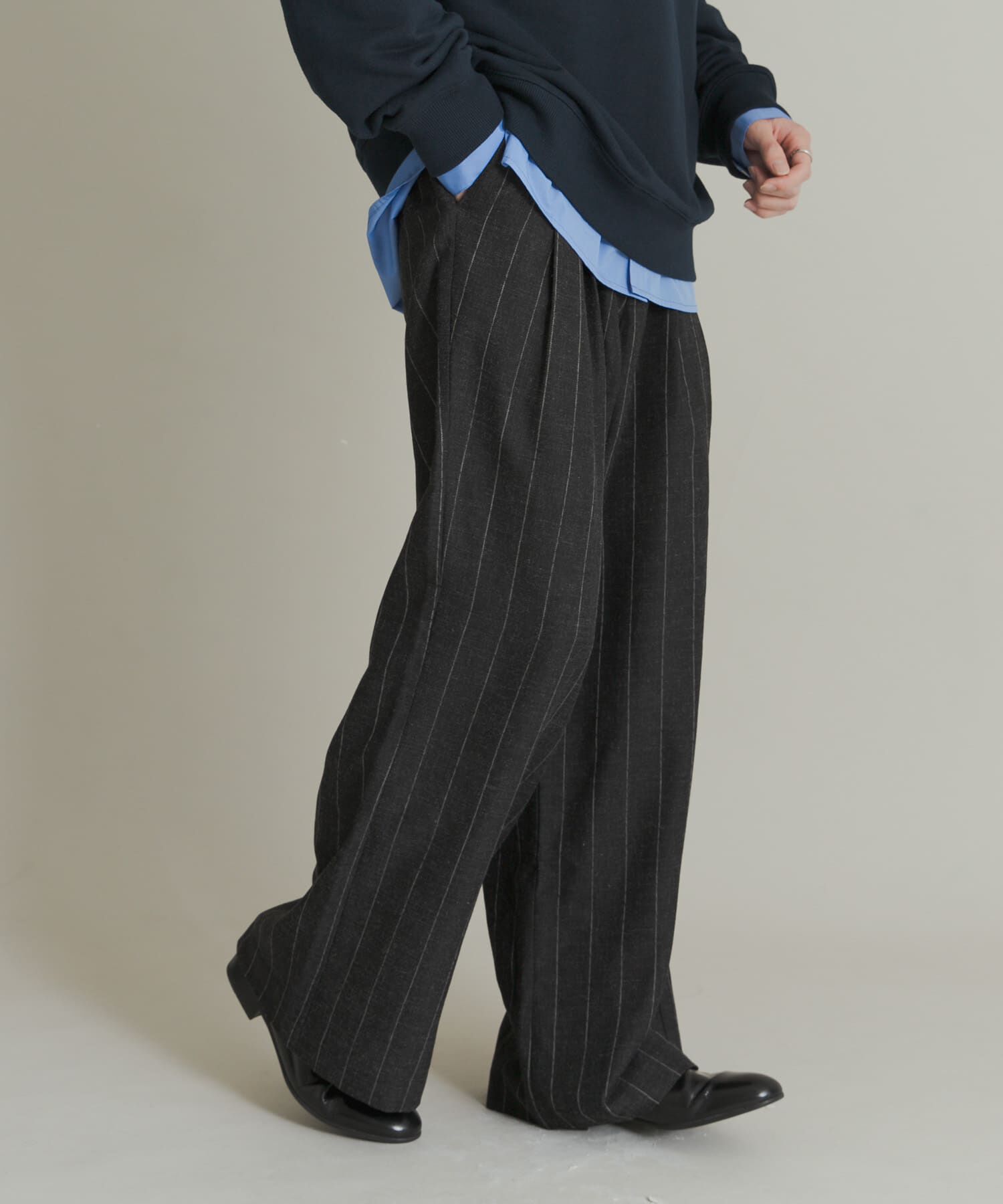 SENSE OF PLACE by URBAN RESEARCH「ウールタッチストライプワイドフレアパンツ」|その他|