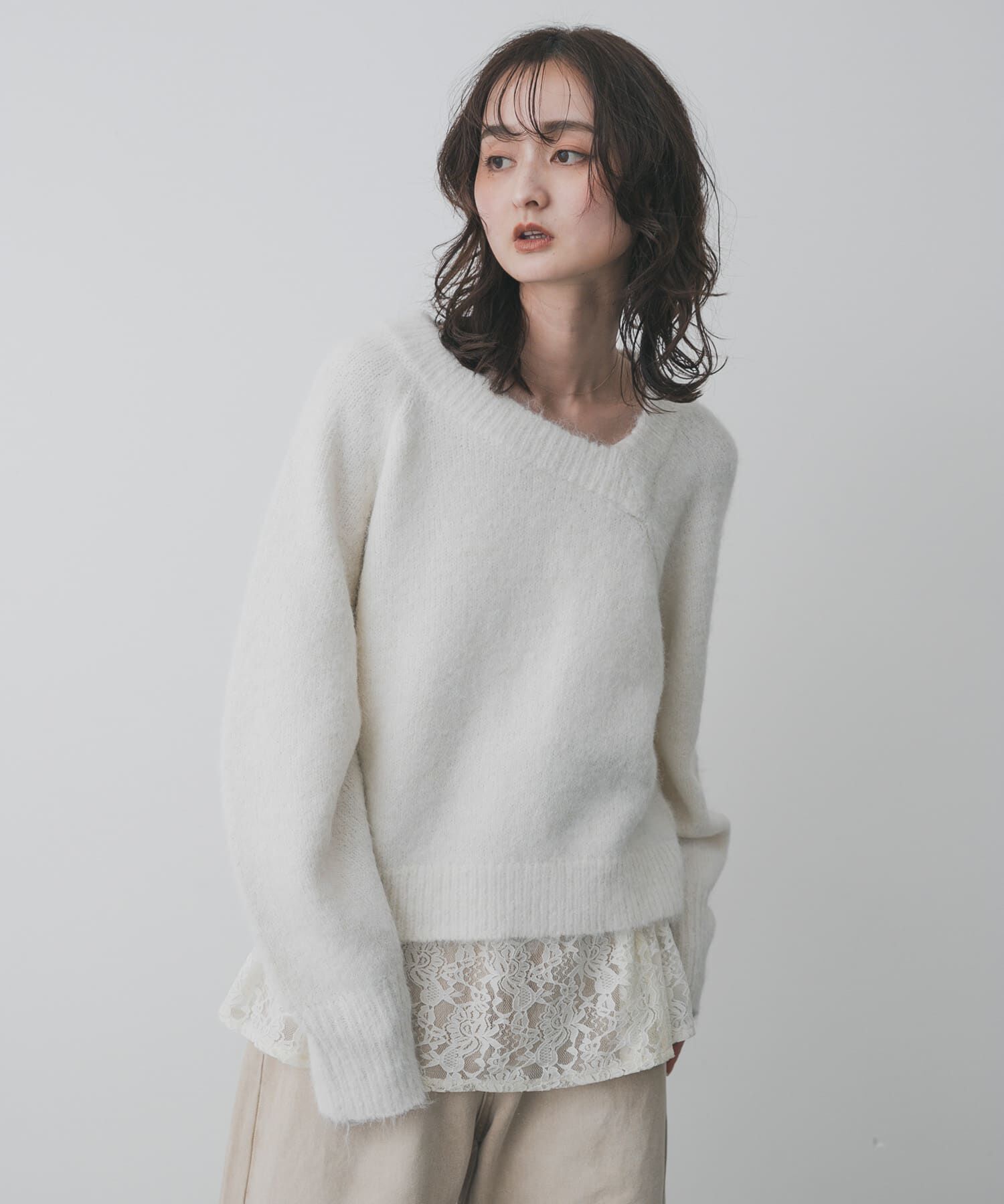 SENSE OF PLACE by URBAN RESEARCH「アシメネックニット」|ニット・セーター|