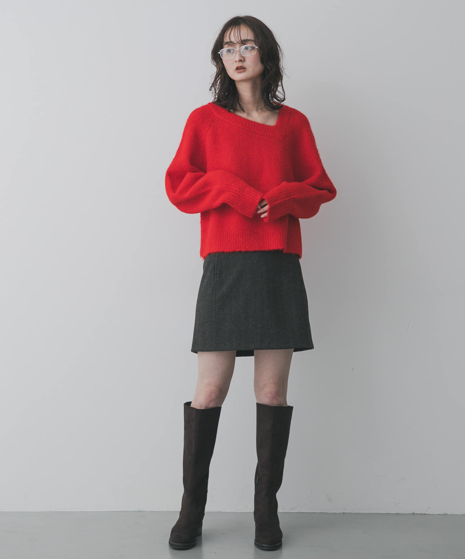 SENSE OF PLACE by URBAN RESEARCH「アシメネックニット」|ニット・セーター|