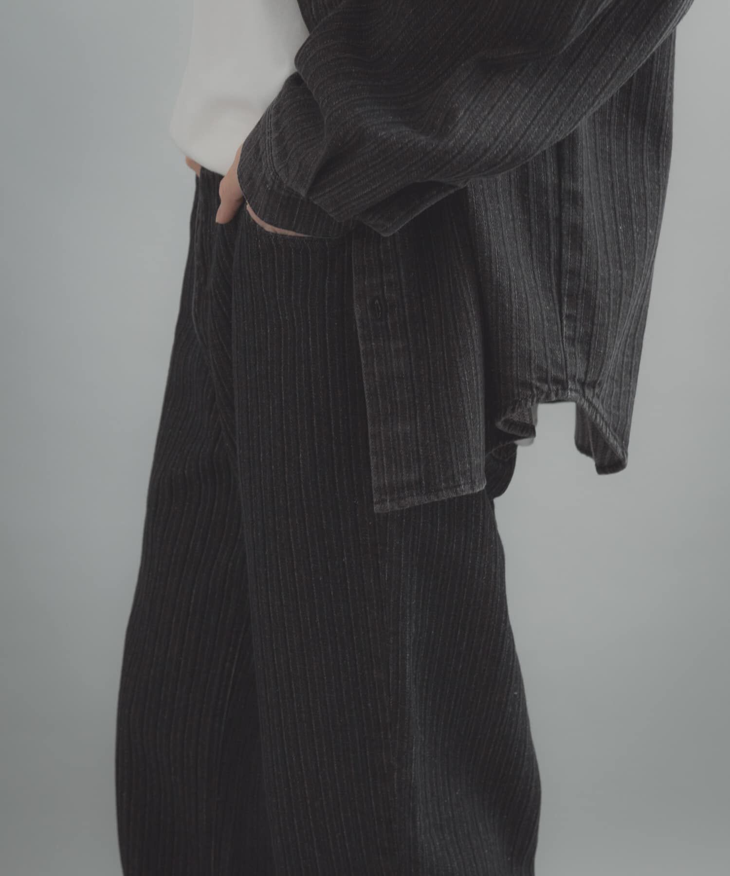 SENSE OF PLACE by URBAN RESEARCH「ジャガードデニムストレートパンツ」|その他|ブラック