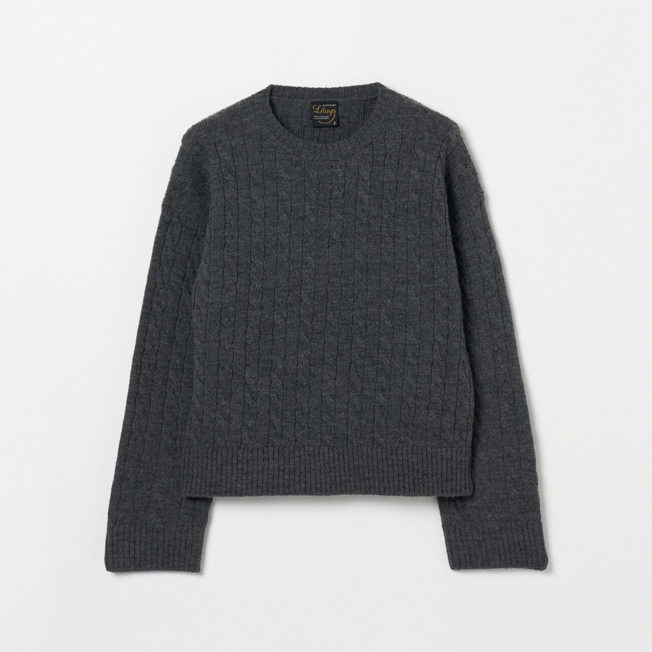  「Letroyes CABLE CREW NECK KNIT」|ニット・セーター|チャコールグレー