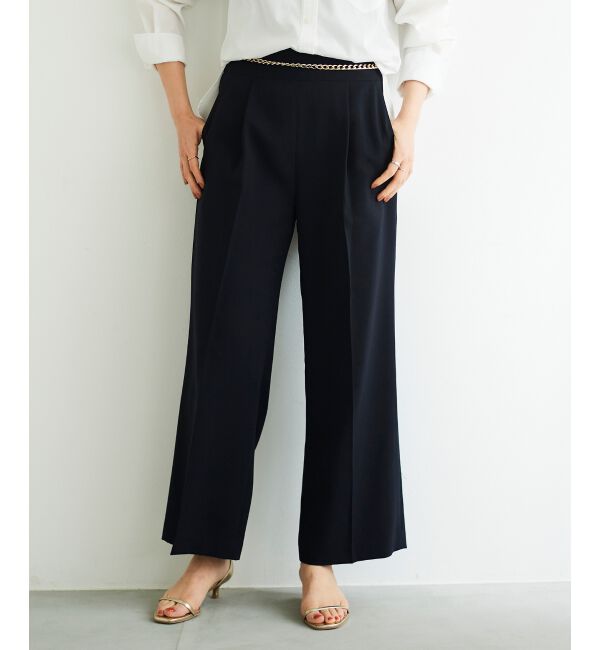 le.coeur blanc「ウエストチェーンツキパンツ」|その他|ネイビー