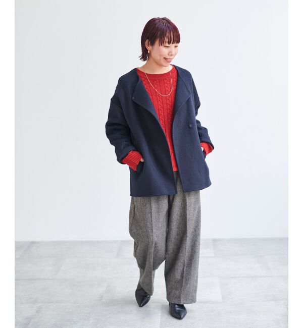 le.coeur blanc「タックワイドセンタープレスパンツ」|その他|