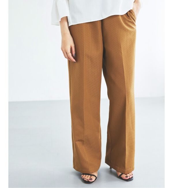 le.coeur blanc「Perle Peche ジャガードイージーパンツ」|その他|キャメル