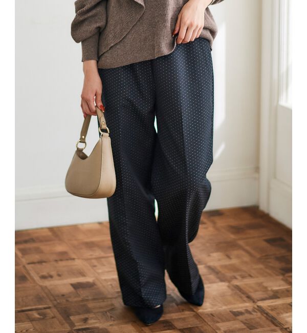 le.coeur blanc「Perle Peche ジャガードイージーパンツ」|その他|ブラック