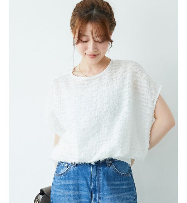  「シアーフリンジフレンチスリーブブラウス」|シャツ・ブラウス|