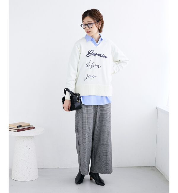  「グレンチェックイージーワイドパンツ」|その他|