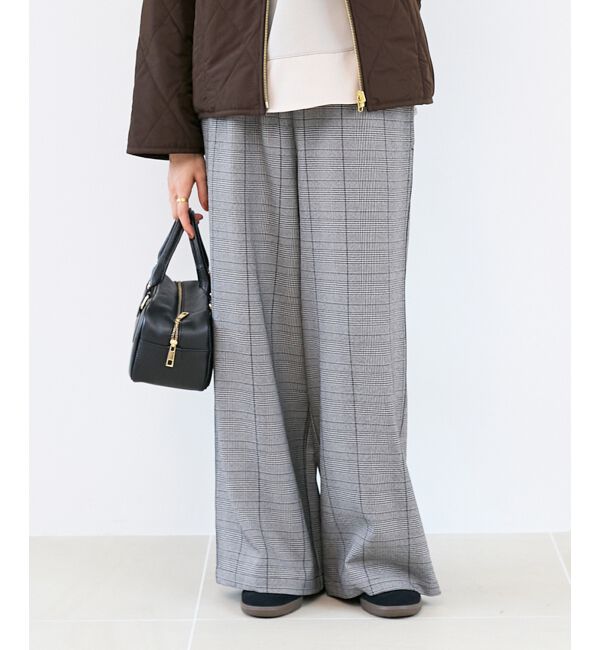  「グレンチェックイージーワイドパンツ」|その他|ブラック柄