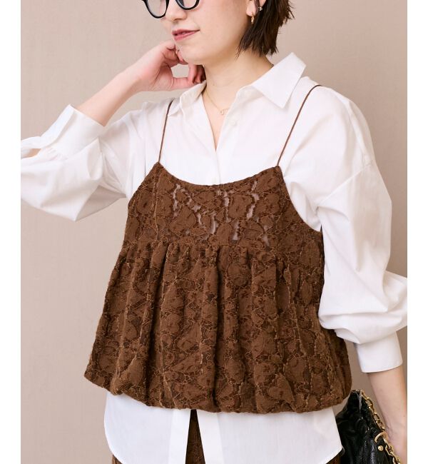  「《WEB限定アイテム》起毛レースバルーンキャミ」|キャミソール|
