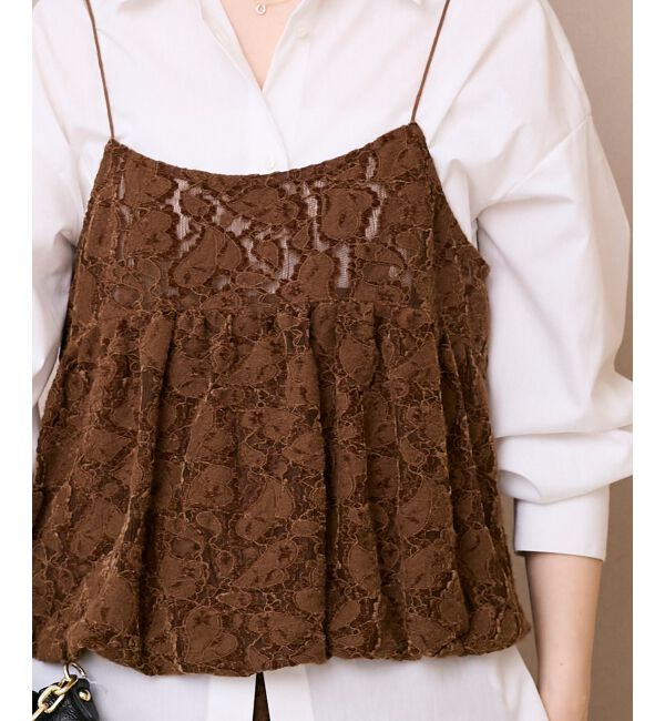  「《WEB限定アイテム》起毛レースバルーンキャミ」|キャミソール|