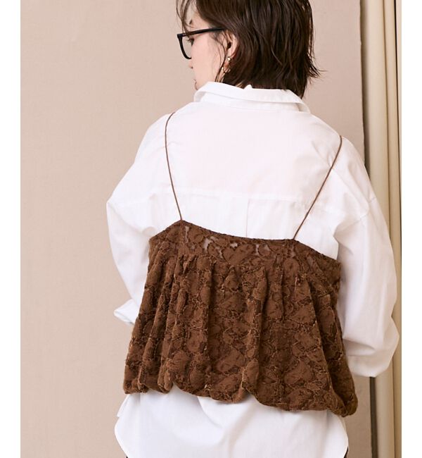  「《WEB限定アイテム》起毛レースバルーンキャミ」|キャミソール|