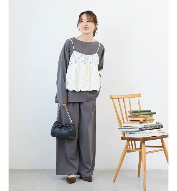  「《WEB限定アイテム》起毛レースバルーンキャミ」|キャミソール|