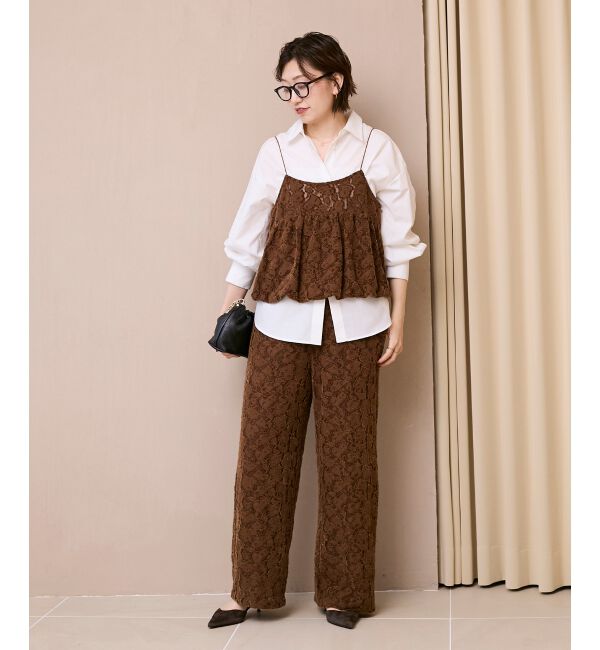  「《WEB限定アイテム》起毛レースバルーンキャミ」|キャミソール|