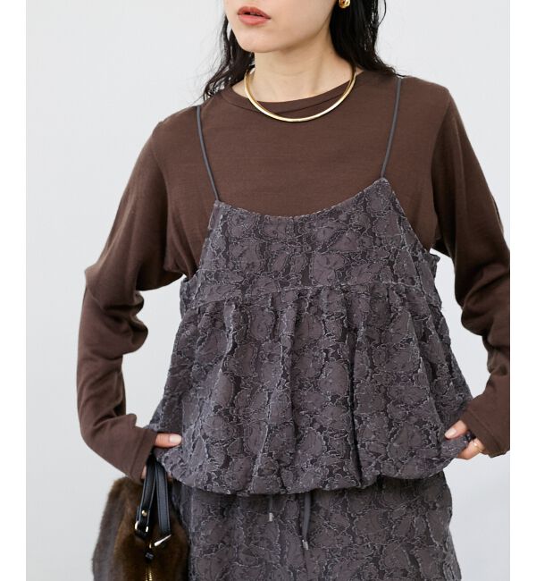  「《WEB限定アイテム》起毛レースバルーンキャミ」|キャミソール|