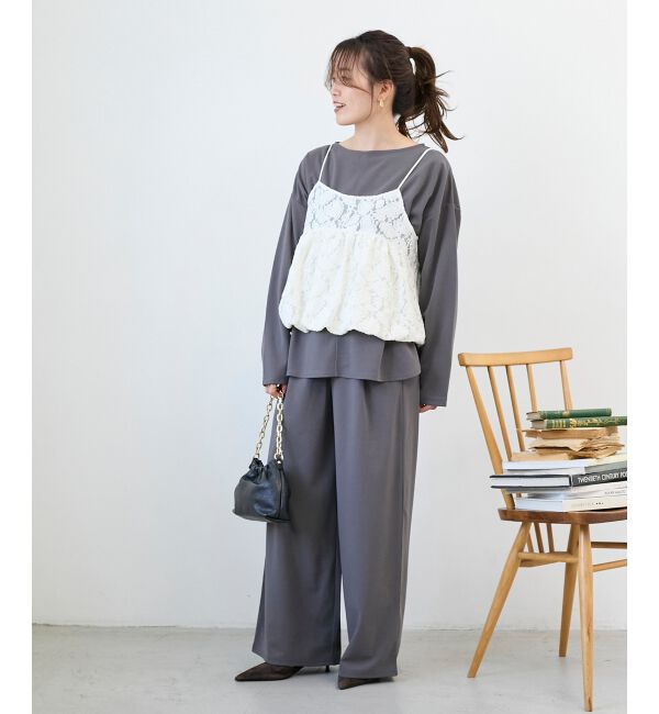  「《WEB限定アイテム》起毛レースバルーンキャミ」|キャミソール|