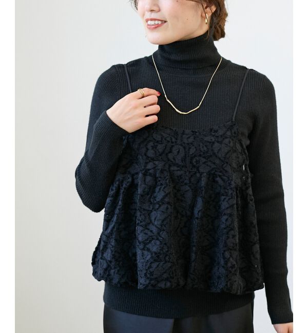  「《WEB限定アイテム》起毛レースバルーンキャミ」|キャミソール|