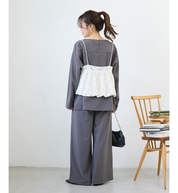  「《WEB限定アイテム》起毛レースバルーンキャミ」|キャミソール|