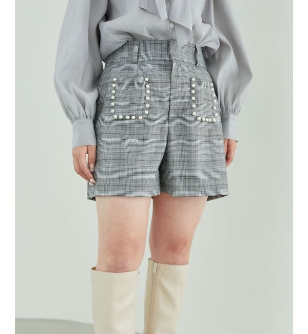 MAJESTICLEGON「パールデザインショートパンツ」|その他|グレー柄