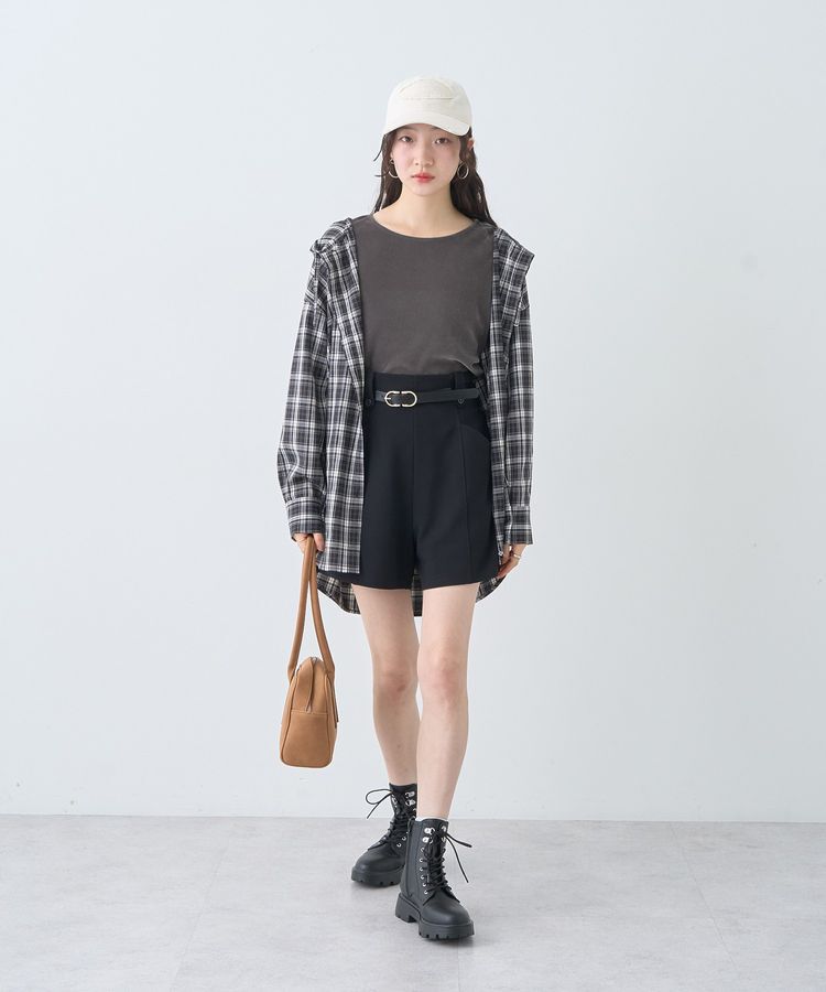 earth music&ecology「ベルト付きタブデザインショートパンツ」|その他|