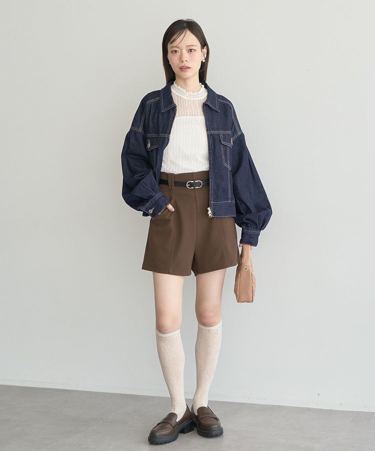 earth music&ecology「ベルト付きタブデザインショートパンツ」|その他|