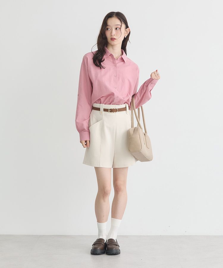 earth music&ecology「ベルト付きタブデザインショートパンツ」|その他|