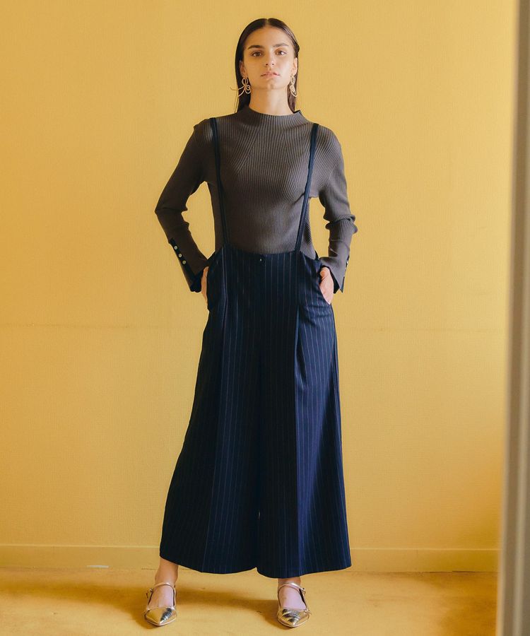 YECCA VECCA「ストライプ柄ストラップハイウエストパンツ」|その他|