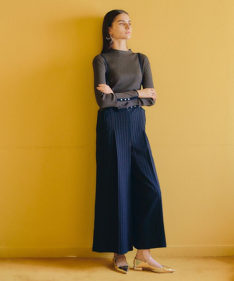 YECCA VECCA「ストライプ柄ストラップハイウエストパンツ」|その他|