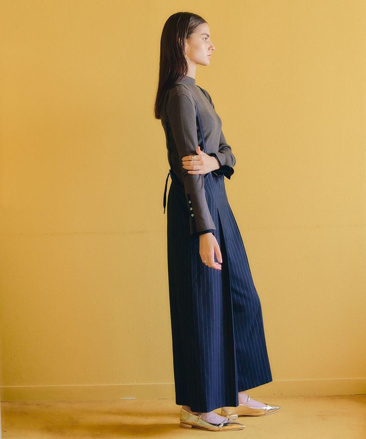 YECCA VECCA「ストライプ柄ストラップハイウエストパンツ」|その他|