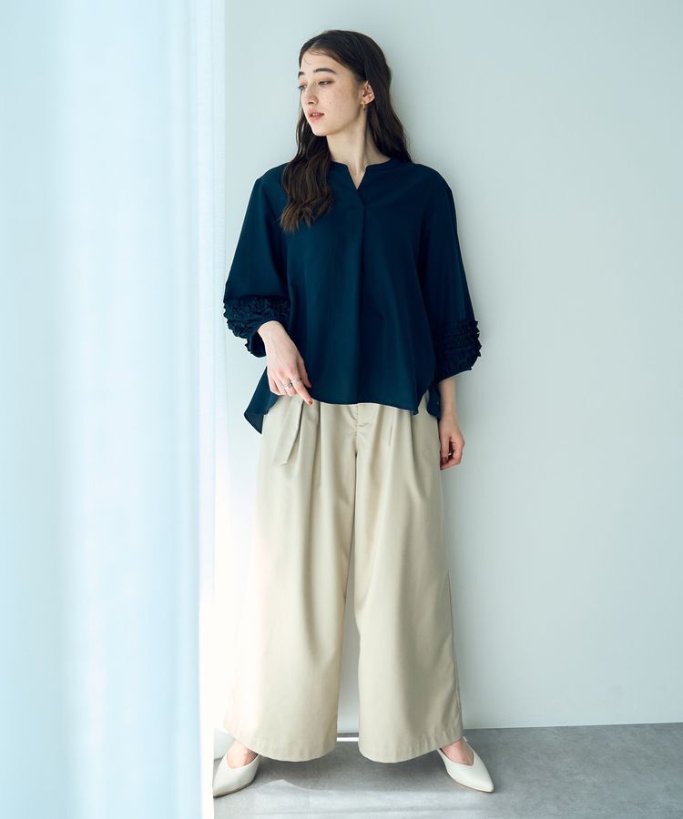 YECCA VECCA「ハイウエストベルトデザインタックワイドパンツ」|その他|