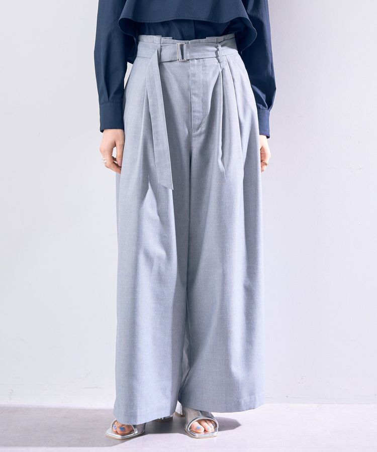 YECCA VECCA「ハイウエストベルトデザインタックワイドパンツ」|その他|
