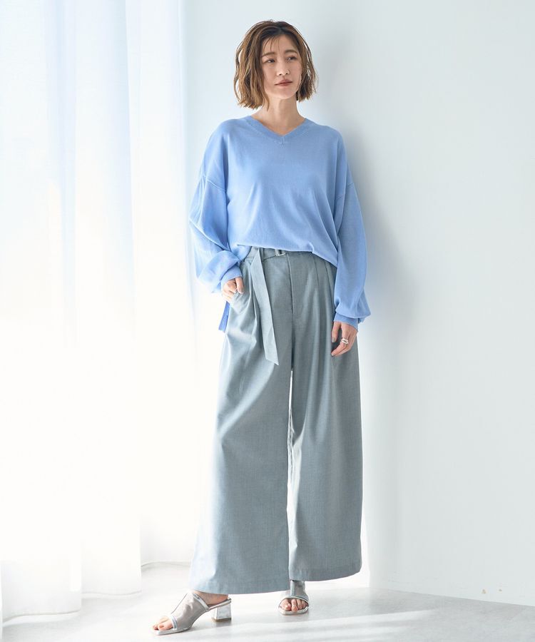 YECCA VECCA「ハイウエストベルトデザインタックワイドパンツ」|その他|