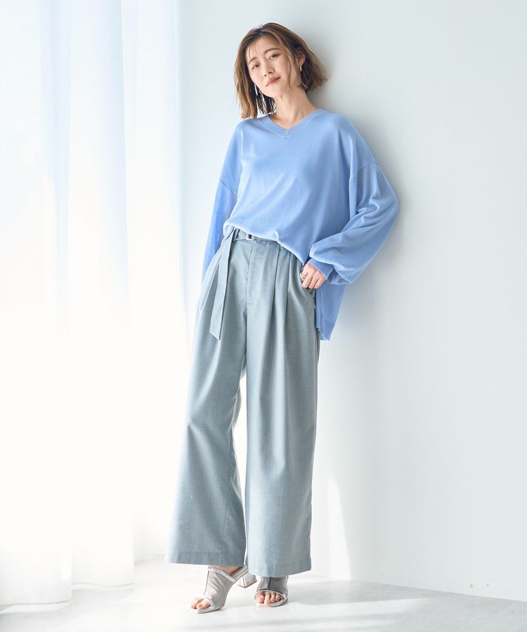 YECCA VECCA「ハイウエストベルトデザインタックワイドパンツ」|その他|