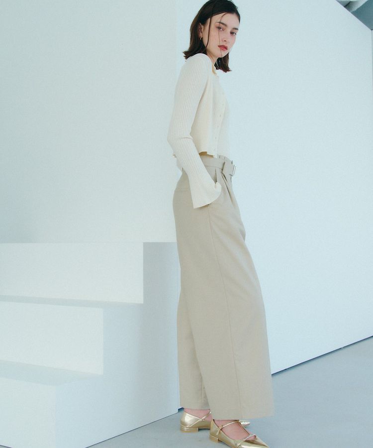 YECCA VECCA「ハイウエストベルトデザインタックワイドパンツ」|その他|