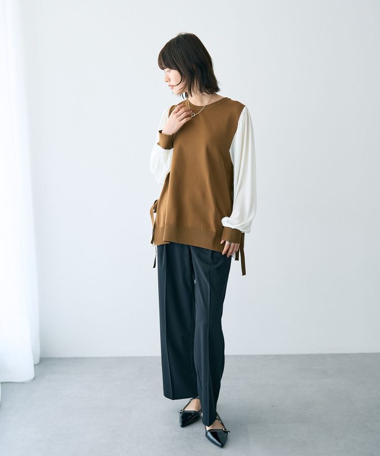 YECCA VECCA「ウエストデザインワイドストレートパンツ」|その他|